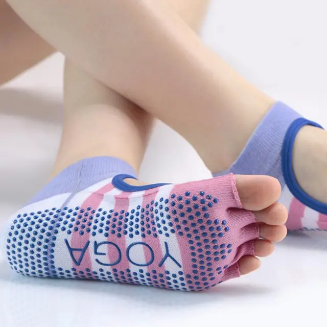 V&J Custom Logo Anti Slip Yoga Socks ...