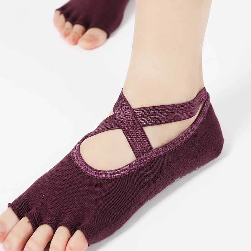 V&J Non Slip Skid Yoga Socks with Grips Pilates Ballet Barre Socks
