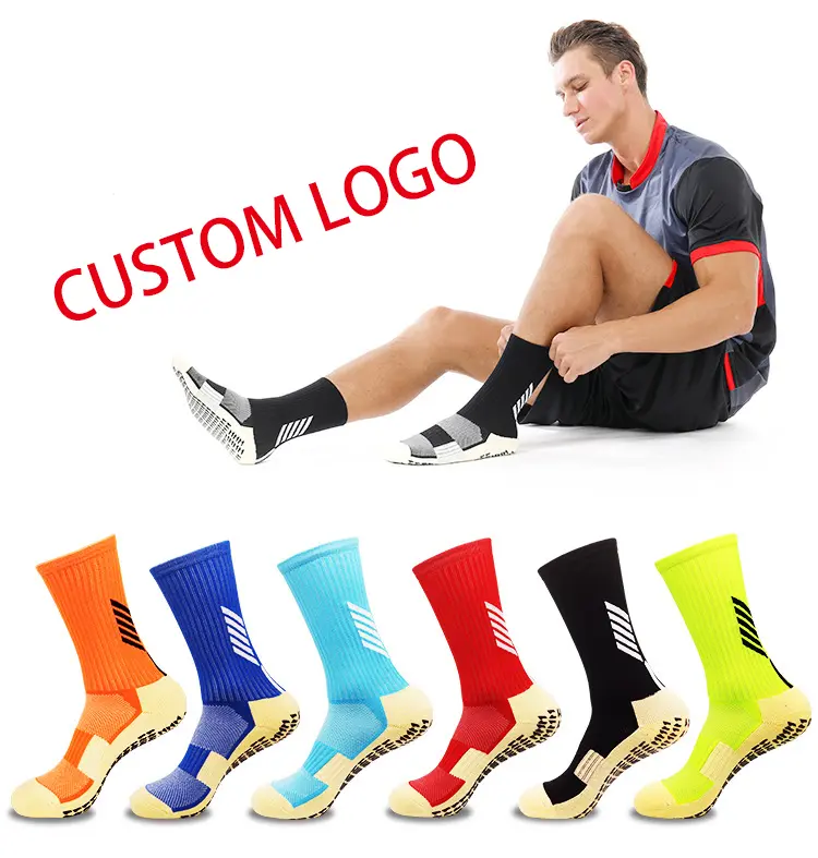 V&J Custom Logo Non Slip Soccer Athletic Football Grip Socks