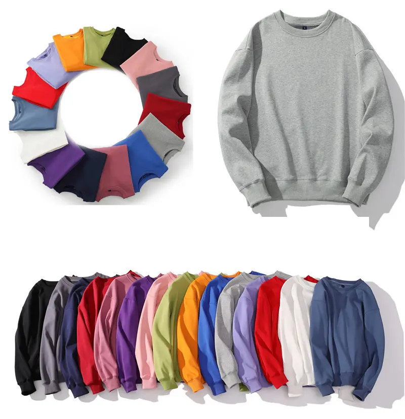 Custom logo designer cotton plain sweatshirt blank unisex Fleece Sweatshirts  (2)cnc
