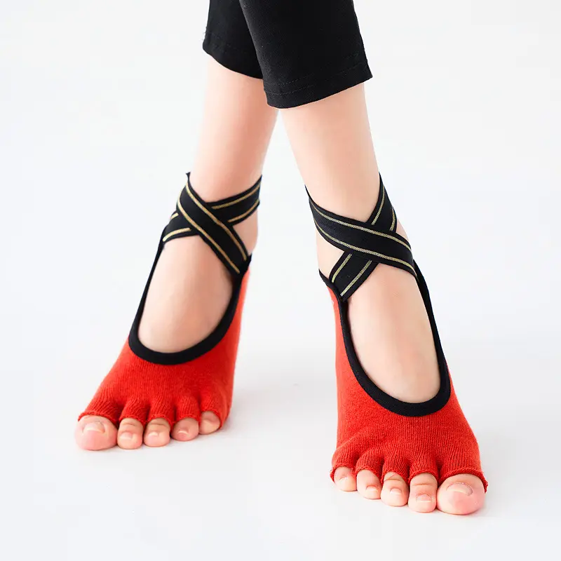 V&J Non Slip Skid Yoga Socks with Grips Pilates Ballet Barre Socks