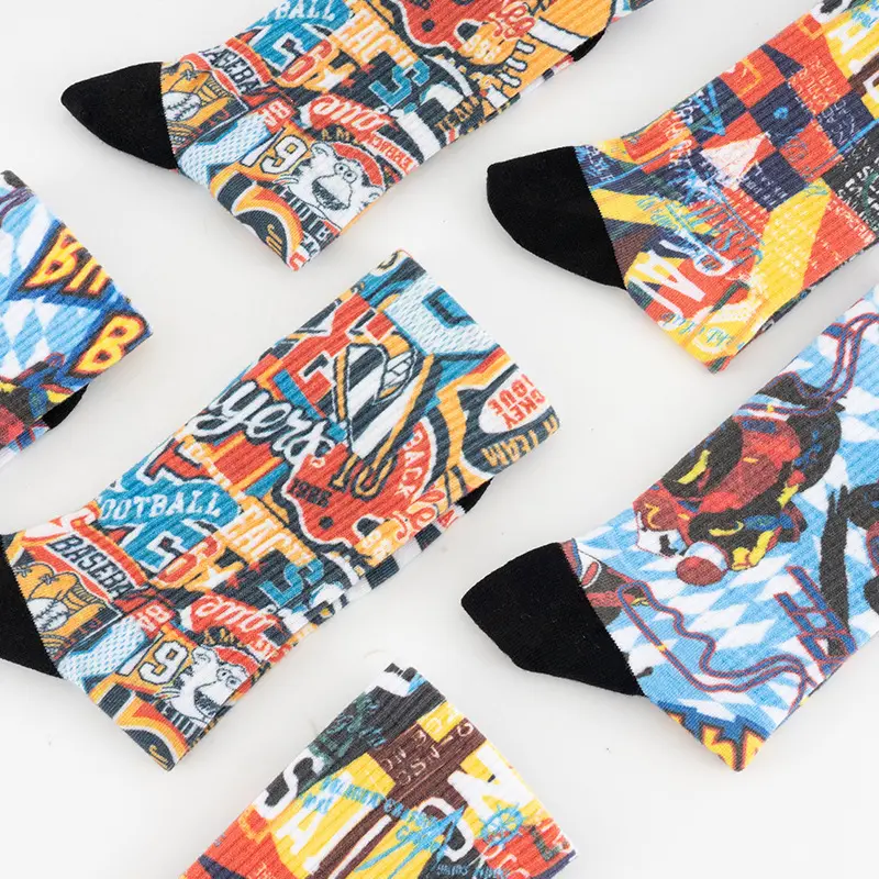 V&J 3D 360 Digital Print Sublimation Socks Custom Print Socks
