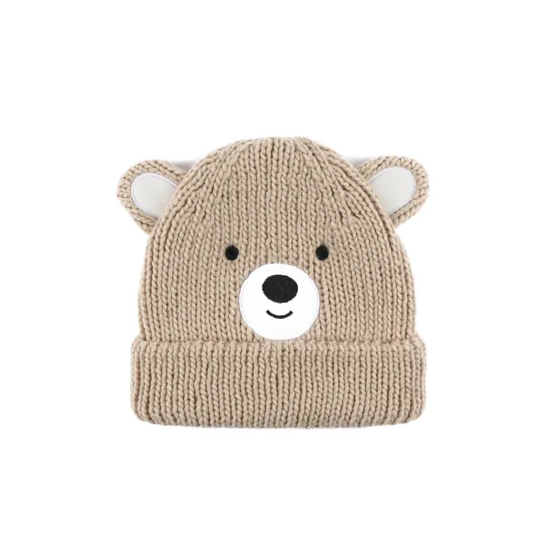 V&J Blank Winter Hat Custom Logo Acrylic Plain Knitted Cuffed Beanie-product