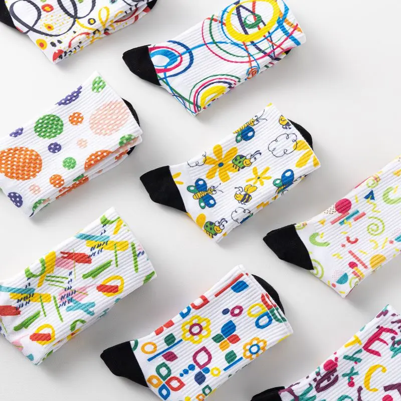 3D Seamless 360 Digital Print Sublimation Bamboo Sport Crew Socks Custom Print Socks (3)4j5
