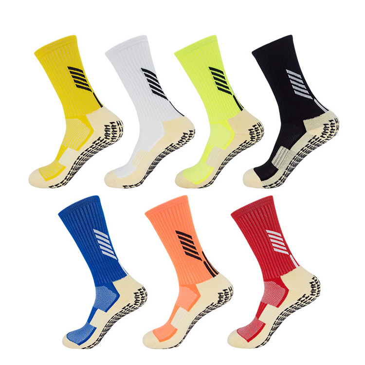 V&J Custom Logo Non Slip Soccer Athletic Football Grip Socks