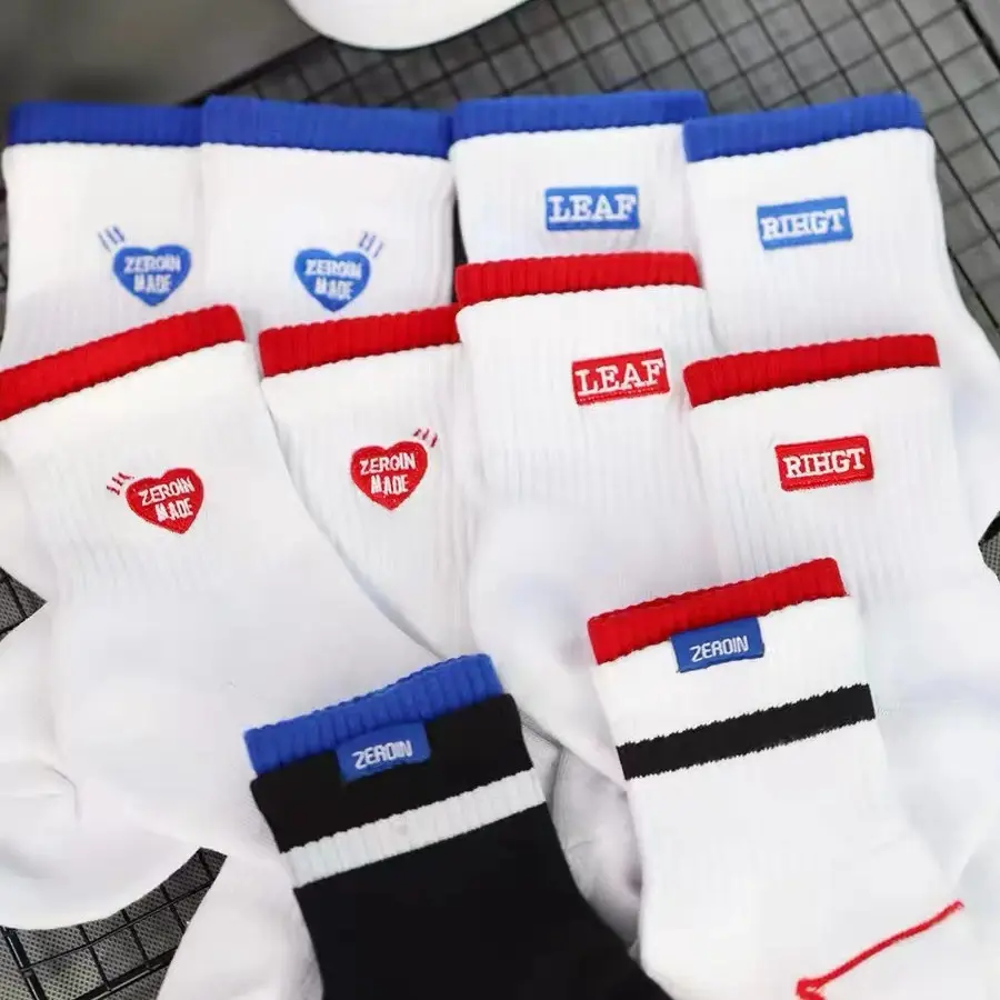 custom embroidery logo crew personalized design sports athletic cushioned socks (2)1pa