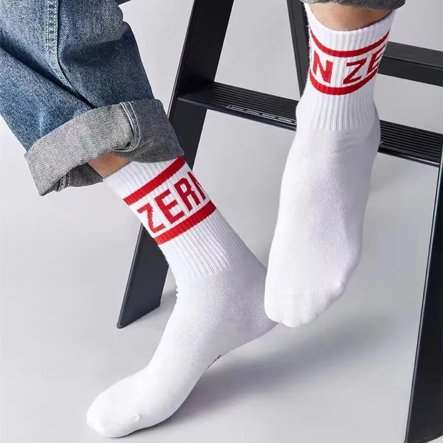 Custom Logo Outdoor Sport Socks Men Letter Team Running Basketball Socks (3)l08