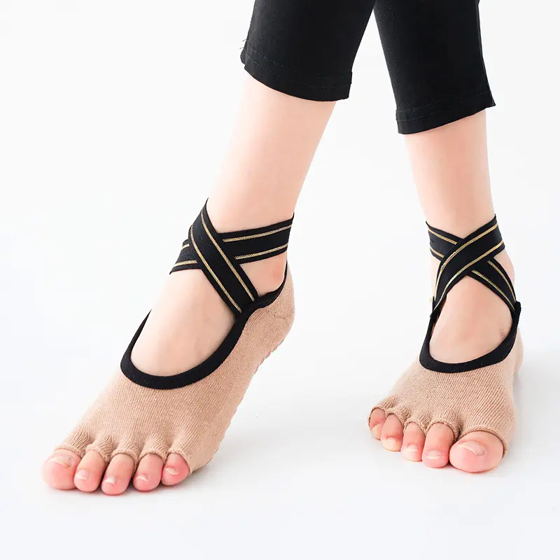 V&J Non Slip Skid Yoga Socks with Grips Pilates Ballet Barre Socks