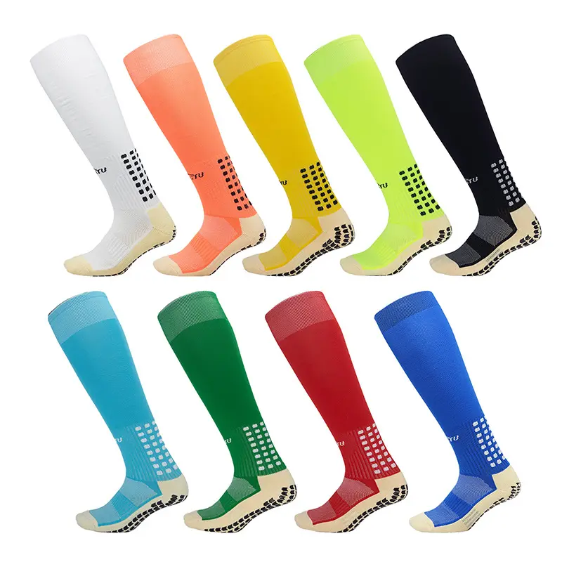 V&J Custom Logo Anti Slip Soccer Athletic Football Grip Socks