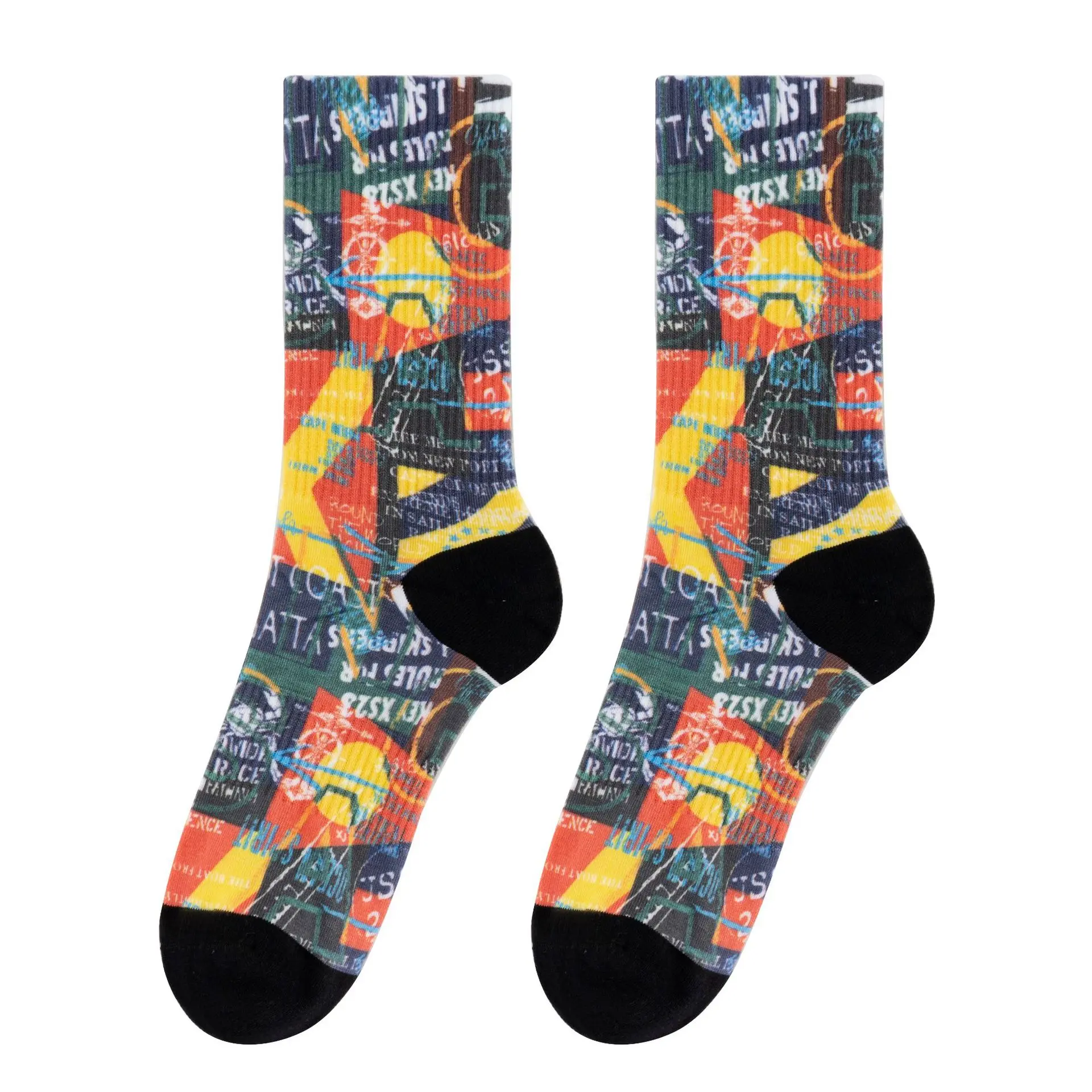 3D Seamless 360 Digital Print Sublimation Bamboo Sport Crew Socks Custom Print Socks (3)v2q