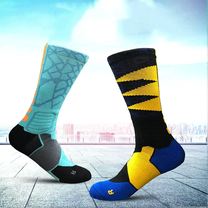 custom logo basketball ribbed socks athletic cushioned customize sports socks (1)uez